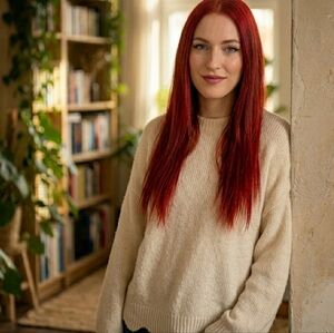 TOUCHE PRIVE Cream Oversized Drop Shoulder Knit Tunic Sweater Standard/One Size